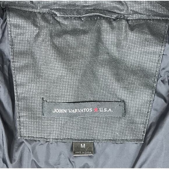 John Varvatos Star USA Black Quilted Puffer Hooded Zip Jacket Men's Size Medium - Picture 6 of 7